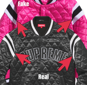 Supreme Quilted Satin Varsity Jacket Real vs Fake